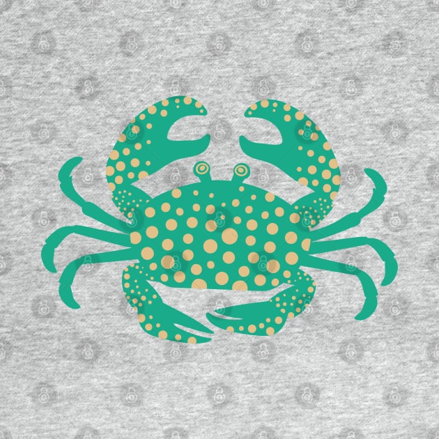 KING CRAB Coastal Ocean Undersea Beach Sea Crustacean Summer Green - UnBlink Studio by Jackie Tahara by UnBlink Studio by Jackie Tahara